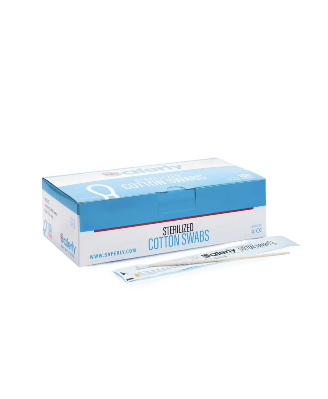 STERILIZED COTTON SWABS - BOX OF 100