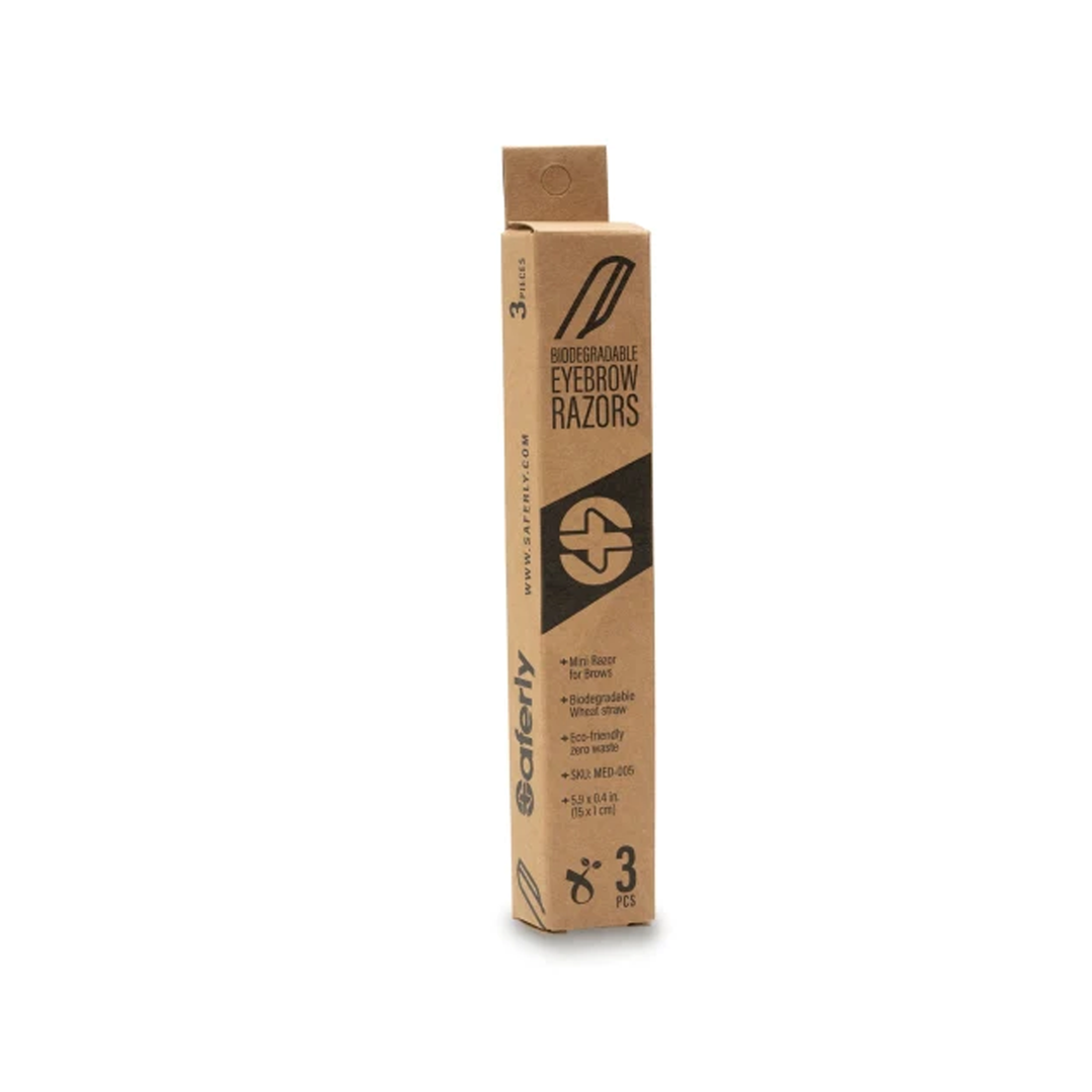 BIODEGRADABLE EYEBROW RAZOR - BOX OF 3