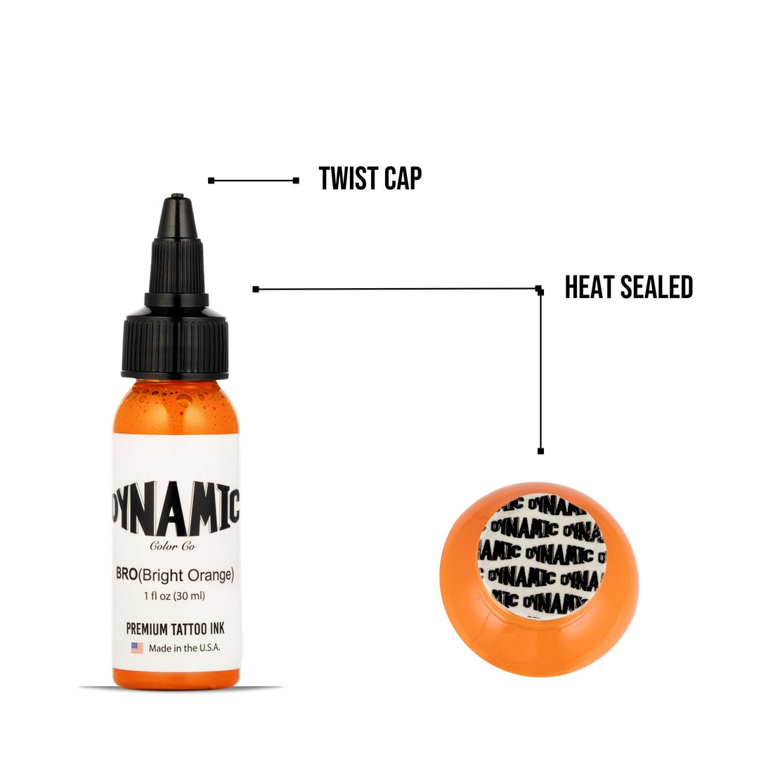 DYNAMIC INK BRIGHT ORANGE 1OZ ANARCHY TATTOO SUPPLIES CANADA