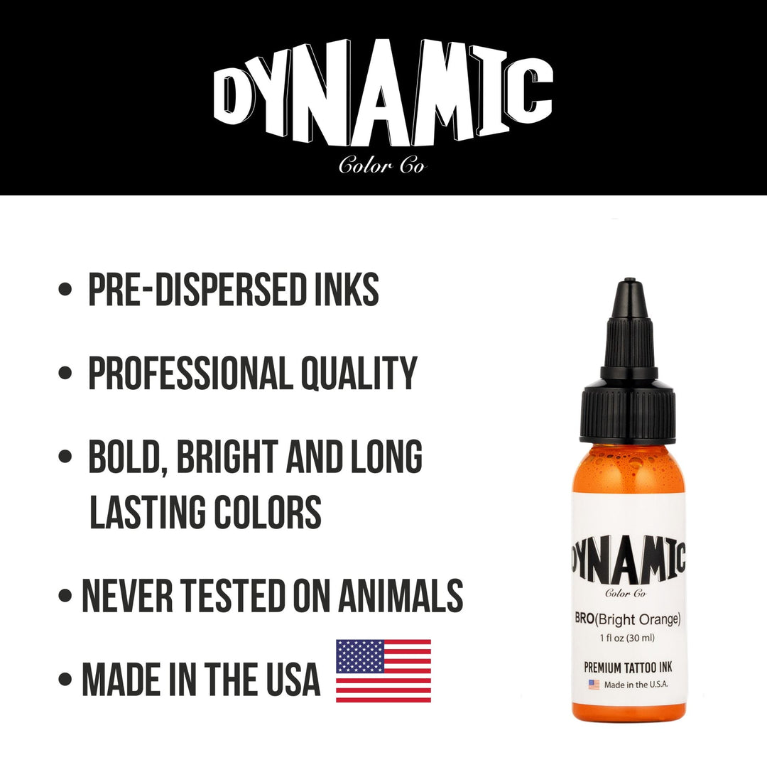 DYNAMIC INK BRIGHT ORANGE 1OZ ANARCHY TATTOO SUPPLIES CANADA