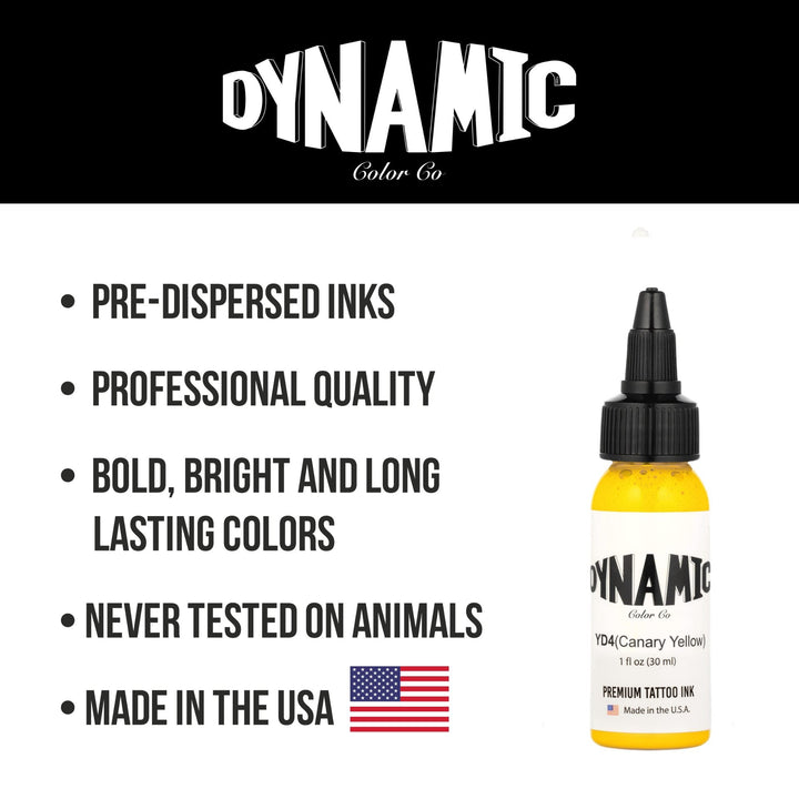 DYNAMIC INK CANARY YELLOW 1OZ ANARCHY TATTOO SUPPLIES CANADA