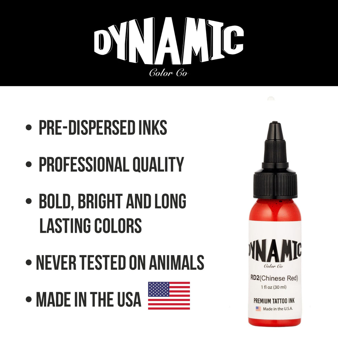 DYNAMIC INK CHINESE RED 1OZ ANARCHY TATTOO SUPPLIES CANADA