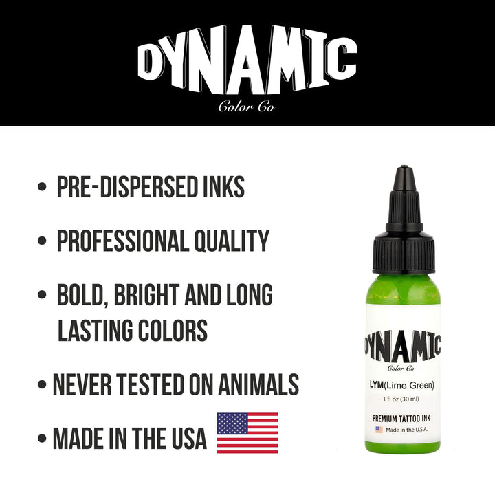 DYNAMIC INK LIME GREEN 1OZ ANARCHY TATTOO SUPPLIES CANADA