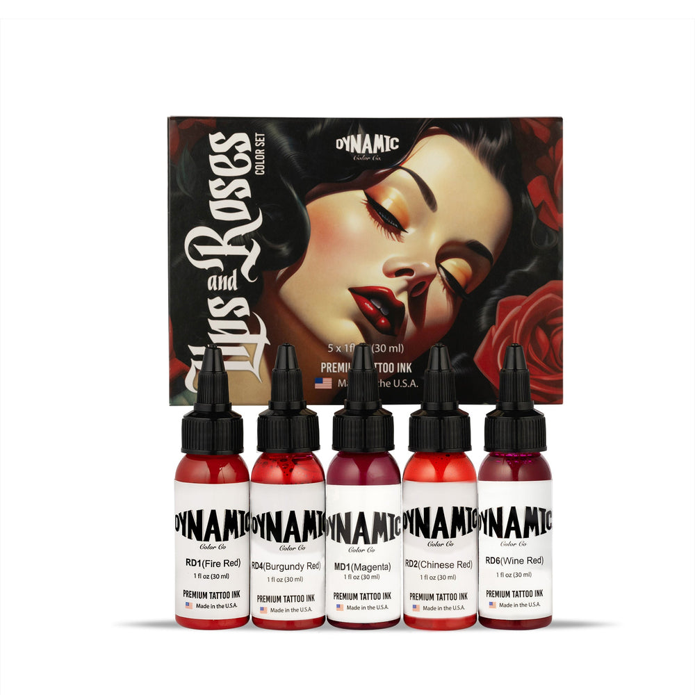 DYNAMIC INK LIPS AND ROSES 1OZ COLOR SET ANARCHY TATTOO SUPPLIES CANADA