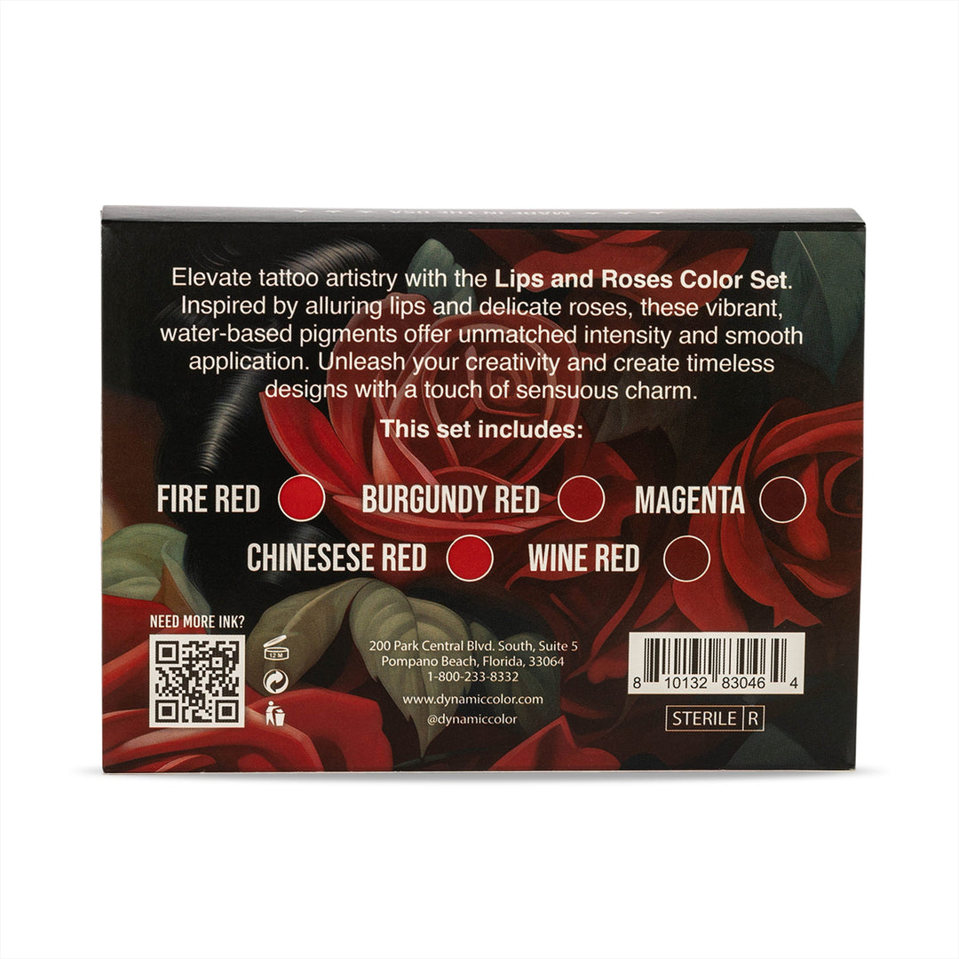 DYNAMIC INK LIPS AND ROSES 1OZ COLOR SET ANARCHY TATTOO SUPPLIES CANADA