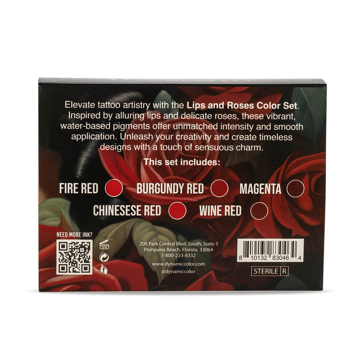 DYNAMIC INK LIPS AND ROSES 1OZ COLOR SET ANARCHY TATTOO SUPPLIES CANADA
