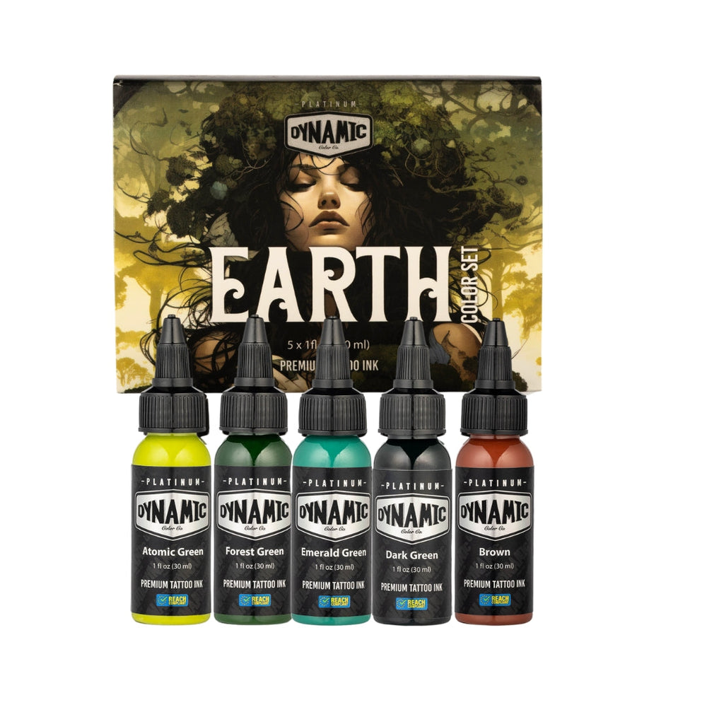 DYNAMIC INK PLATINUM EARTH COLOR SET 1OZ ANARCHY TATTOO SUPPLIES CANADA